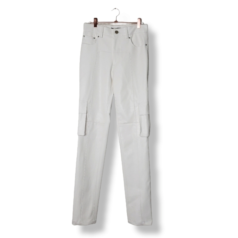 BLINDNESS SS19 White Skinny Cargo Pants Runway Ready-to-Wear Size L - Picture 1 of 14